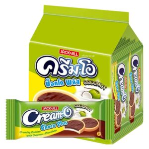 makro-snack-1158 ครีมโอ ช็อกโก พลัส คุกกี้ ราดมะพร้าวและช็อกโกแลต 13 ก. 24 ชิ้น