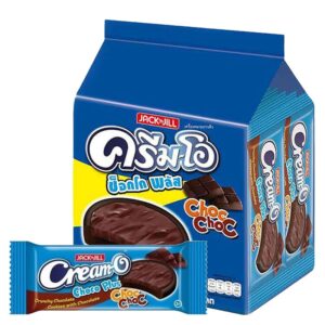 makro-snack-1163 ครีมโอ ช็อกโก พลัส คุกกี้ รสช็อกโกแลต ราดช็อกโกแลต 12 ก. 24 ชิ้น