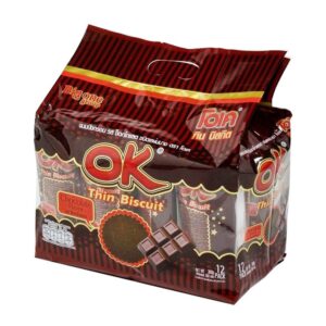 makro-snack-1168 โอเค ขนมปังกรอบแผ่นบาง รสช็อกโกแลต 30 ก. 12 ชิ้น