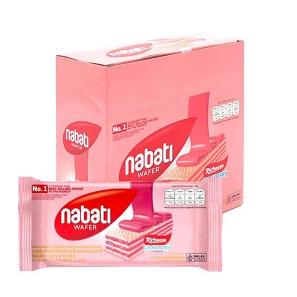 makro-snack-1169 นาบาติ เวเฟอร์ สตรอเบอร์รี 27 ก. 12 ห่อ