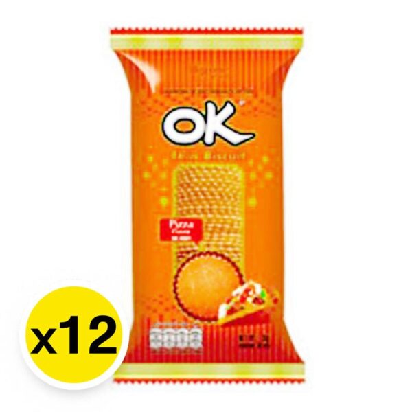 makro-snack-1170 โอเค ขนมปังกรอบแผ่นบาง รสพิซซ่า 25 ก. x 12