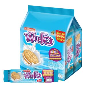 makro-snack-1173 ฟันโอ คุกกี้แซนวิชสอดไส้ครีม รสนม 40.5 ก. 24 ชิ้น