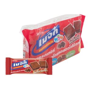 makro-snack-1179 เมจิกทวิน แครกเกอร์แซนวิชช็อกโกแลตสอดไส้ช็อกโกแลต 15 กรัม แพ็ค 24 ซอง