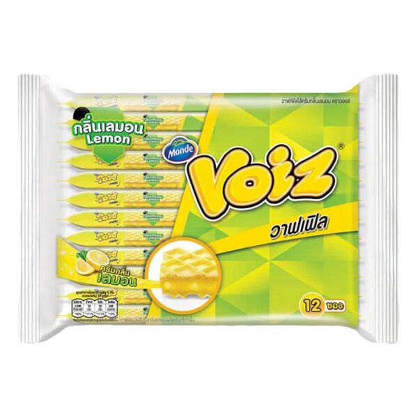 makro-snack-1217 วอยซ์ วาฟเฟิลกลิ่นเลมอน 19 ก. 12 ชิ้น