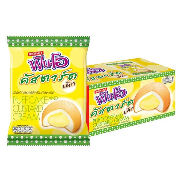 makro-snack-1241 ฟันโอ พัฟเค้กสอดไส้ครีมคัสตาร์ด 15 ก. x 12