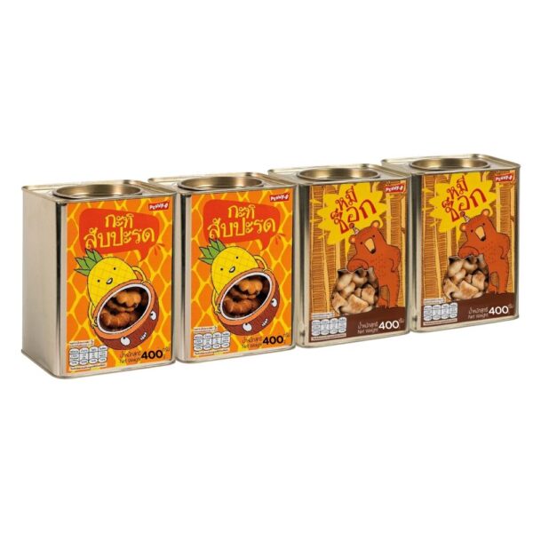 makro-snack-1302 เพนนีโอ ขนมปี๊ป กะทิสับปะรด และ หมีช็อกโกแลต 400 ก. x 4