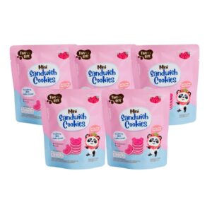 makro-snack-1352 Tiny Bite Mini sandwich cookies มินิคุกกี้ ขนมสําหรับเด็กแพ้ เด็กแพ้อาหารทานได้ สตรอว์เบอร์รี่ 5 ซอง