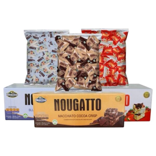 (สุดคุ้ม 3kg 280ชิ้น) เนสไลน์ NOUGATTO ขนมนูกัต นูกัตโตะ นูกัต นูกัตคุกกี้โอริโอ้ หนึบหนับ เคี้ยวเพลิน ฮาลาล คละรสละ 1kg
