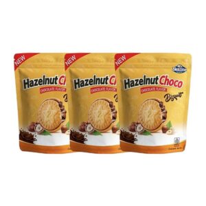 [3 ห่อ 100 บาท] เฮเซลนัทช็อกโก บิสกิต (บิสกิตสอดไส้ครีมโกโก้ผสมเฮเซลนัท) รสช็อกโกแลต ตราเนสไลน์ HazelnutChoco Biscuit 80 ช็อก 3