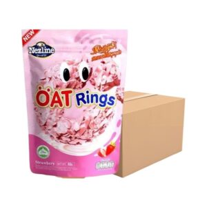 makro-snack-1372 (ยกลัง 50 ห่อ) Nezline โอ๊ตริง 60 กรัม ข้าวโอ๊ตรูปวงกลม 3 รสชาติ (ช็อกโกแลต, สตรอว์เบอร์รี่ และ นม) ขนมทานเล่น (50ห่อ) รสสตรอเบอรรี