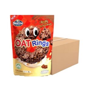 makro-snack-1396 (ยกลัง 50 ห่อ) Nezline โอ๊ตริง 60 กรัม ข้าวโอ๊ตรูปวงกลม 3 รสชาติ (ช็อกโกแลต, สตรอว์เบอร์รี่ และ นม) ขนมทานเล่น (50ห่อ) รสช็อกโกแลต