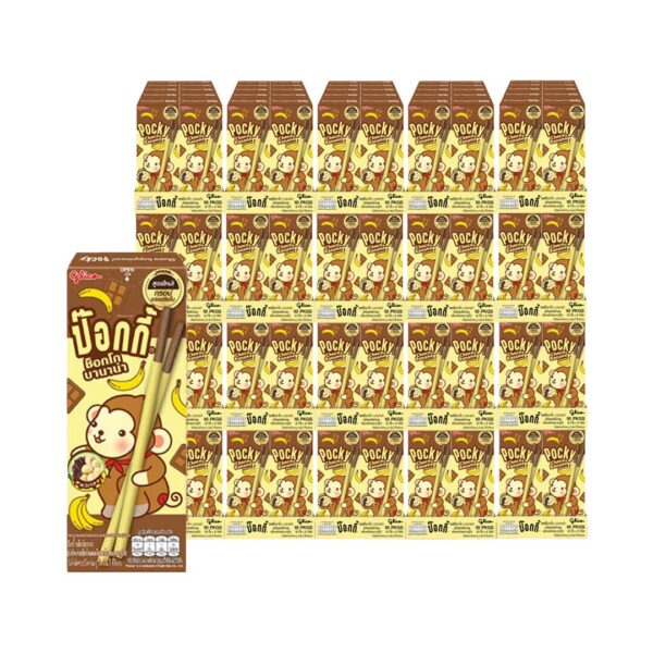 ป๊อกกี้ บิสกิตแท่งรสช็อกโกบานาน่า 25 ก. 10 กล่อง x 20 แพ็ค