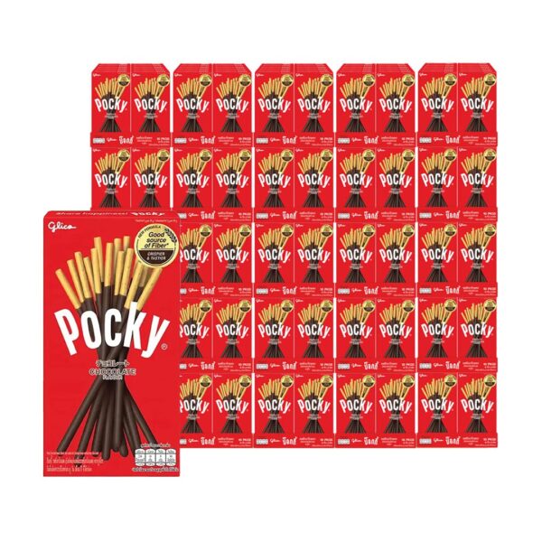 makro-snack-1418 ป๊อกกี้ บิสกิตแท่งเคลือบ รสช็อกโกแลต 45 ก. 10 กล่อง x 30