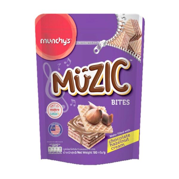 makro-snack-1435 มิวสิค เวเฟอร์ ไม่เคลือบ เฮเซลนัท 180 ก.