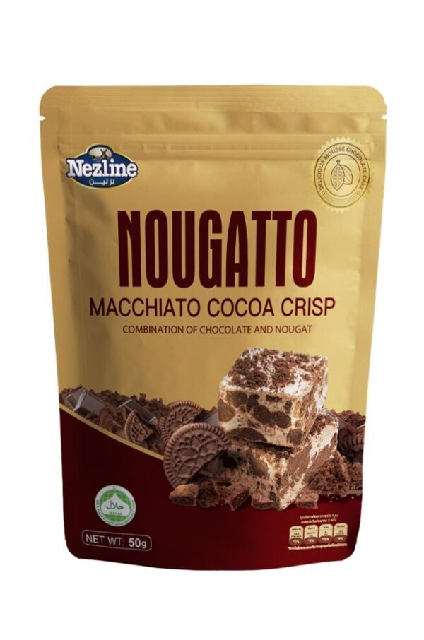 makro-snack-1438 (ยกลัง 60 ห่อ) Nezline Nougatto Nougat Crisp นูกัตโตะ ขนาด 50 กรัม รสช็อกโกแลต