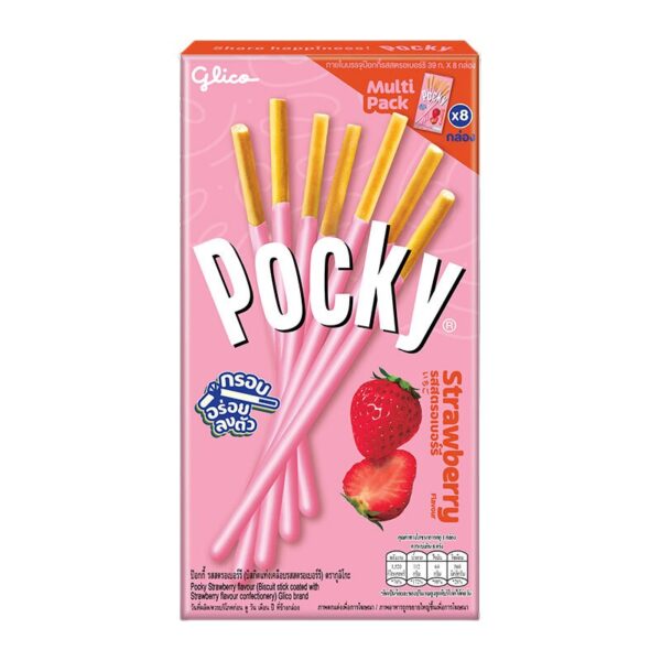 makro-snack-1452 ป๊อกกี้ ไจแอนท์แพ็ครสสตรอเบอร์รี 312 ก. X 1