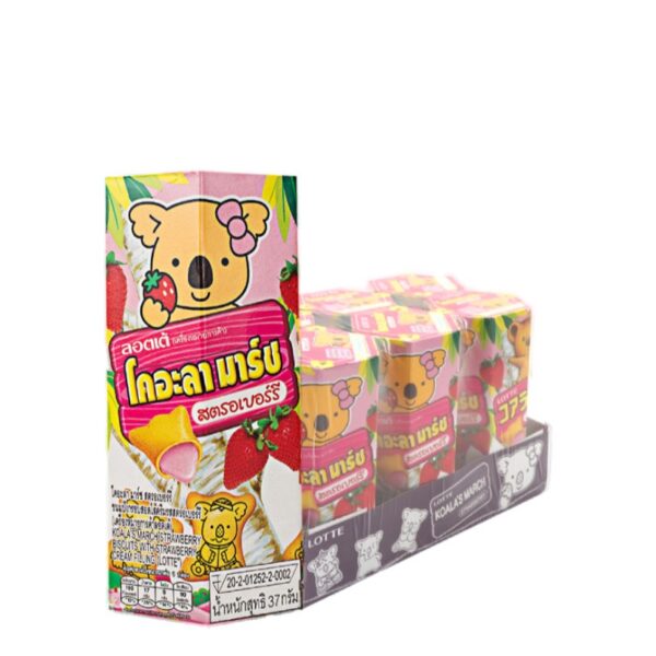 makro-snack-1464 โคอะลา มาร์ช บิสกิตสอดไส้สตรอเบอร์รี่ 37 ก. x 6