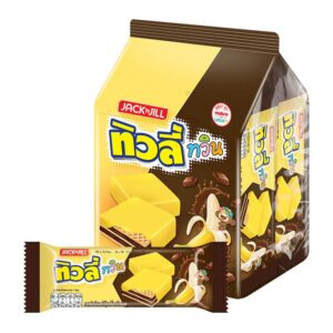 makro-snack-1472 ทิวลี่ ทวิน เวเฟอร์สอดไส้ช็อกโกแลตเคลือบครีมกล้วย 10 ก. x 24