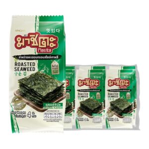 makro-snack-1530 มาชิตะ สาหร่ายทะเลอบกรอบเกาหลี รสออริจินัล 4 ก. 6 ซอง