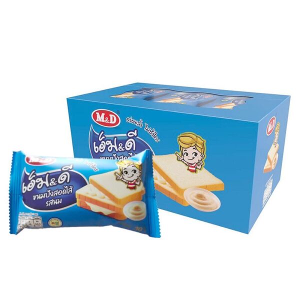 makro-snack-1541 เอ็มแอนด์ดี ขนมปังไส้นม 30 ก. x 12