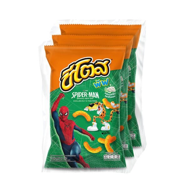 makro-snack-1550 ชีโตส พัฟ ข้าวโพดอบกรอบ รสซาวครีมและหัวหอม 66 ก. x 3