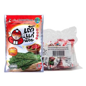 makro-snack-1561 เถ้าแก่น้อย สาหร่ายทอดแผ่น รสเผ็ด 10 ก. x 6