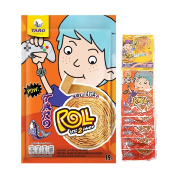makro-snack-1564 ทาโร โรล ปลาสวรรค์ม้วน รสบาร์บีคิว 13 ก. x 6