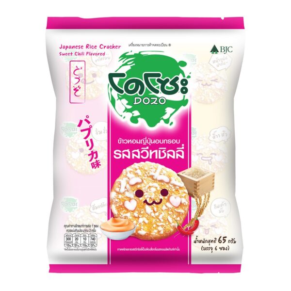 โดโซะ ข้าวหอมญี่ปุ่นอบกรอบ สวีทชิลลี่ 65 ก. x 6
