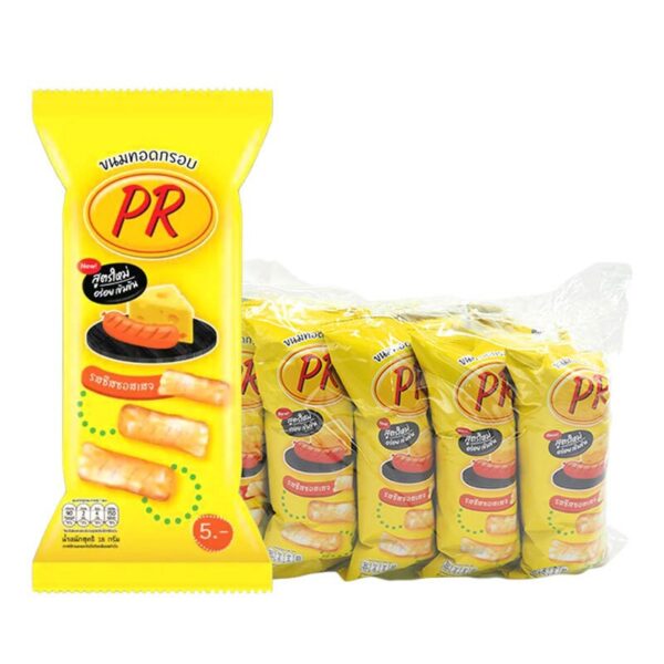 makro-snack-1575 พีอาร์ ขนมทอดกรอบ รสชีสซอสเสจ 18 ก. x 12