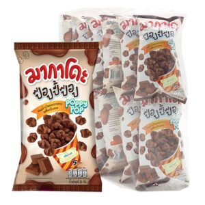 makro-snack-1586 มากาโดะ ป๊อปปี้ป๊อป ข้าวโพดอบกรอบ ช็อกโกแลต 20 ก. x 12