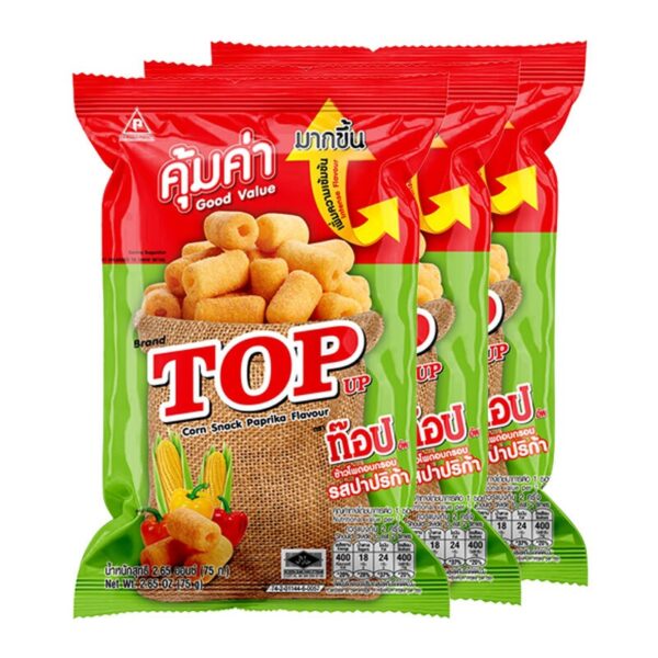 ท็อปอัพ ข้าวโพดอบกรอบ รสปาปริก้า 75 ก. x 3