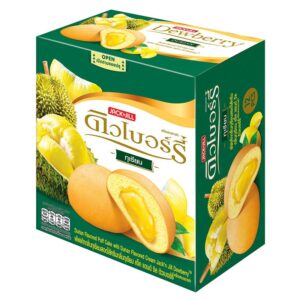 makro-snack-1595 ดิวเบอร์รี่ พัฟเค้ก เฟสทีฟทุเรียน 15 ก. 12 ชิ้น