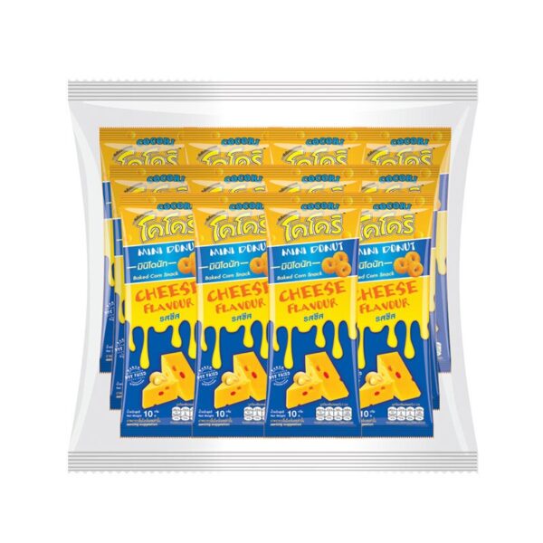 makro-snack-1616 โคโคริ มินิโดนัทขนมอบกรอบ รสชีส 12 ก. x 12