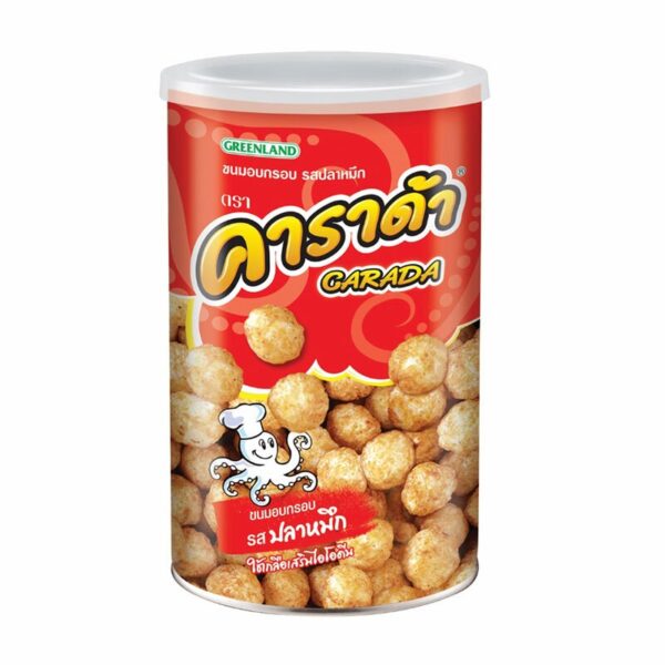 makro-snack-1643 คาราด้า ขนมอบกรอบ รสปลาหมึกกระป๋อง 90 ก.
