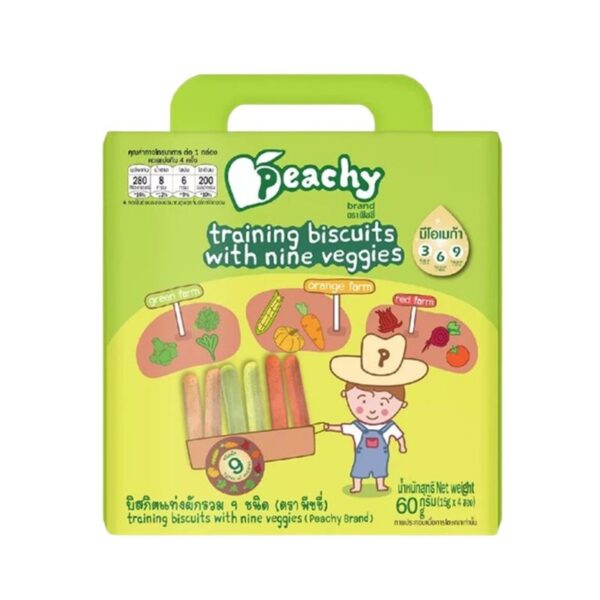 makro-snack-1655 Peachy ขนมบิสกิตแท่งผักรวม 9 ชนิด 1 กล่อง (R26)