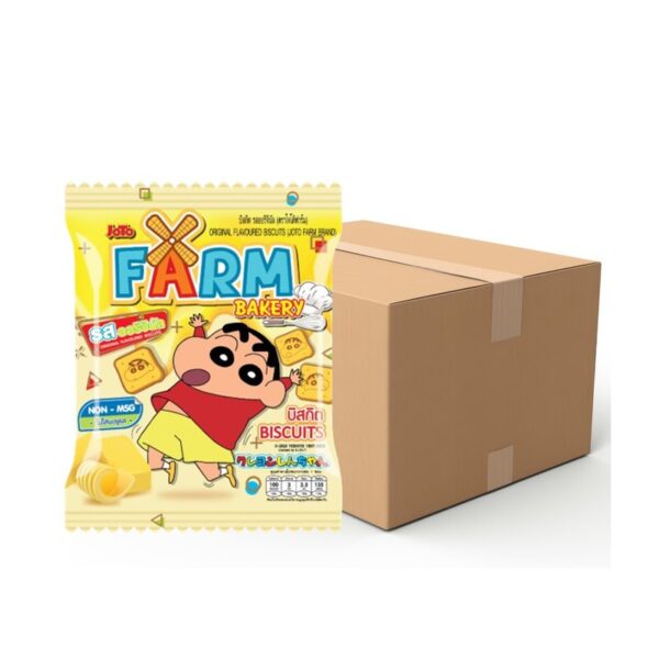 makro-snack-1656 โจโต้ฟาร์ม ขนมบิสกิตชินจังโจโต้ฟาร์มเบเกอรี่ บิสกิตรูปชินจังรสออริจินัล 20 ก. x 12