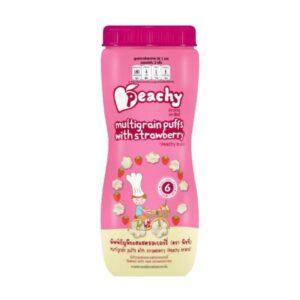 makro-snack-1667 Peachy ขนมพัฟฟ์ธัญพืชผสมสตรอเบอร์รี่ 1 ขวด (R15)