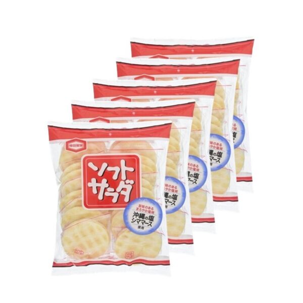makro-snack-1679 คาเมดะ เซอิกะ ขนมข้าวอบกรอบ เซมเบ้ รสซอฟท์ สลัด สูตรเกลือโอกินาว่า (ผลิตในประเทศญี่ปุ่น) ขนาด 139.6 กรัม x 5 ถุง