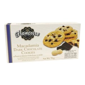 makro-snack-1699 ฟรังซัว คุกกี้แมคคาดาเมียผสมดาร์กช็อกโกแลต 75 ก. MACADAMIA DARK CHOCOLATE COOKIES (FRANCOISE BRAND) 75 g.