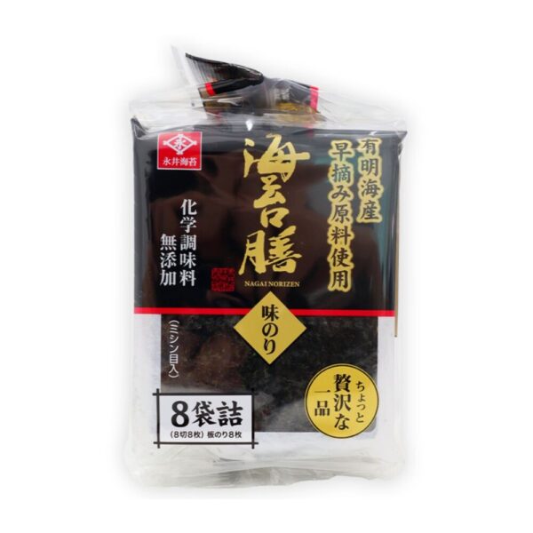makro-snack-1703 นากาอิ โนริ โนริเซ็น สาหร่ายทะเลญี่ปุ่น ปรุงรส พรีเมียม 24 กรัม Norizen (Nagai Nori Brand)