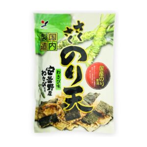 makro-snack-1711 สาหร่ายทอดกรอบ รสวาซาบิ 70 กรัม Sakusaku Noriten Fried Seaweed Wasabi (Yamaei Brand)