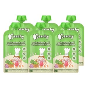 Peachy ชุดสุดคุ้ม รสแอปเปิ้ลผสมน้ําผักโขมและแอปเปิ้ลบด 6 ถุง  (R5 = 6ถุง)