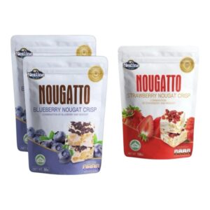 [3 ห่อ 100 บาท] (50 กรัม) Nezline Nougatto Nougat Crisp นูกัตโตะ ขนมนูกัต มาเคียโต้ 3 รสชาติ ขนาดพกพา ตราเนสไลน์ บลู2+สตรอ1