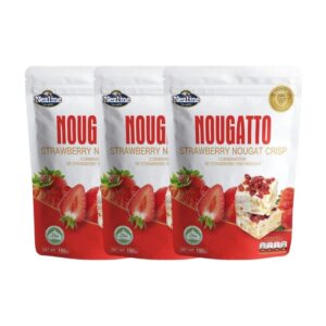 [3 ห่อ 100 บาท] (50 กรัม) Nezline Nougatto Nougat Crisp นูกัตโตะ ขนมนูกัต มาเคียโต้ 3 รสชาติ ขนาดพกพา ตราเนสไลน์ (3 ห่อ) สตรอเบอร์รี่