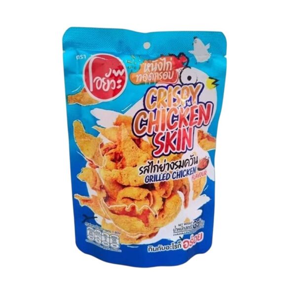 makro-snack-1753 O-yua หนังไก่ทอดกรอบ รสไก่ย่างรมควัน ขนาด 35 กรัม Crispy Chicken Skin Grilled Chicken Flavour. 35 g.
