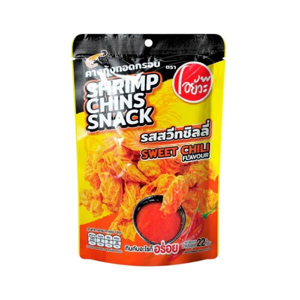 makro-snack-1764 O-yua คางกุ้ง ทอดกรอบ รสสวีทชิลลี่ Shrimp Chin Snack Sweet Chili Flavour. 22 g. ตราโอยั๊วะ