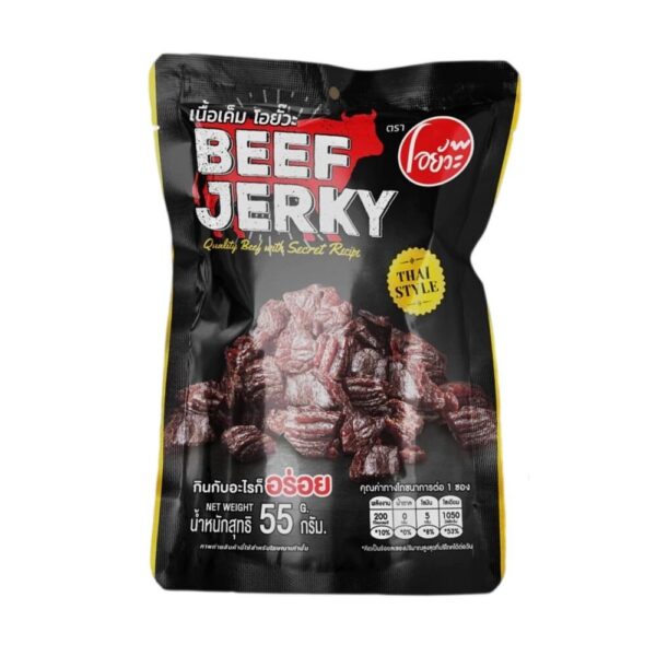O-yua เนื้อเค็ม โอยั๊วะ Beef Jerky Thai Style ขนาด 55 กรัม เนื้อเกรดดี อร่อย สะอาด โปรตีนสูง ตราโอยั๊วะ