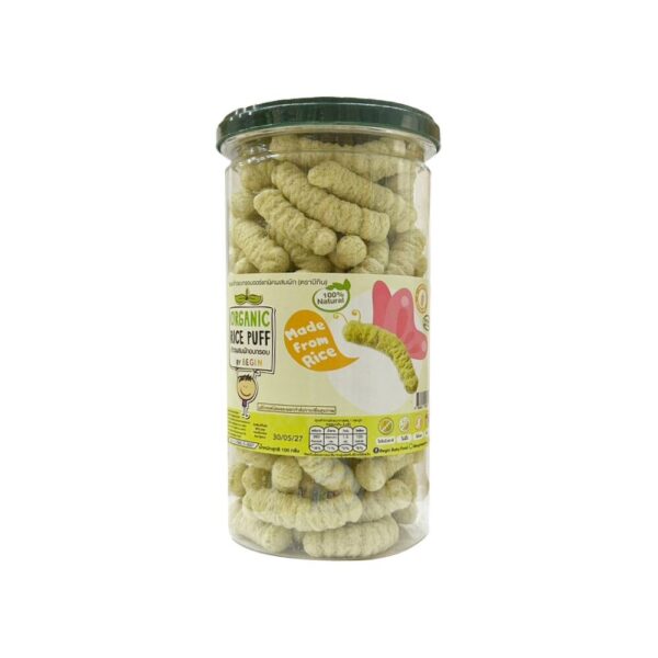 Begin Baby Rice puff (แบบกระปุกสุดคุ้ม )ขนมข้าวผสมผักอบกรอบสําหรับเด็ก รสอะโวคาโด้