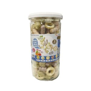 makro-snack-1819 Begin Baby Rice puff (แบบกระปุกสุดคุ้ม )ขนมข้าวผสมผักอบกรอบสําหรับเด็ก รสผสม