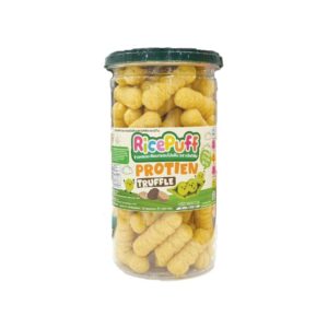 makro-snack-1828 Begin Baby Rice puff (แบบกระปุกสุดคุ้ม )ขนมข้าวผสมผักอบกรอบสําหรับเด็ก รสถั่วลันเตาทรัฟเฟิล